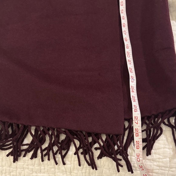 Ann Taylor Wine Burgundy Pencil Skirt with Fringe - Picture 4 of 4